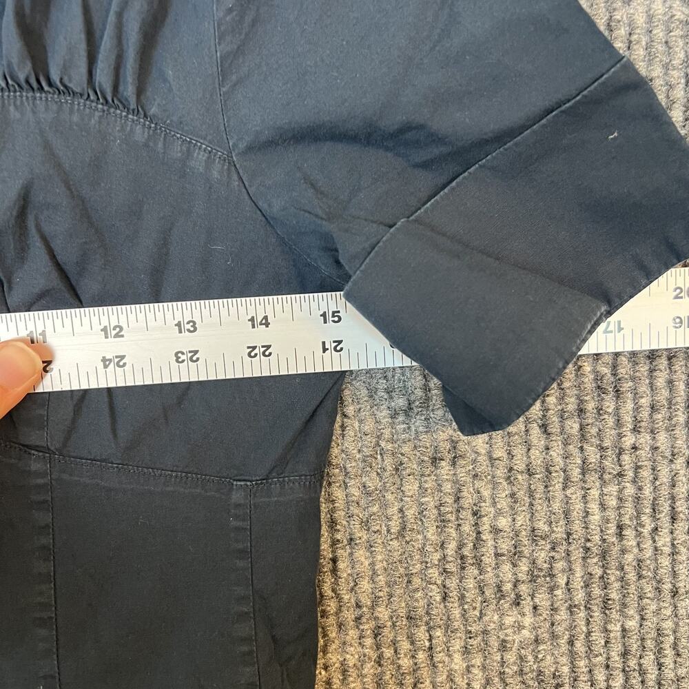 Club Monaco Womens Cotton Poplin Dress Size 0 Navy Blue Timeless Classic - Picture 7 of 11